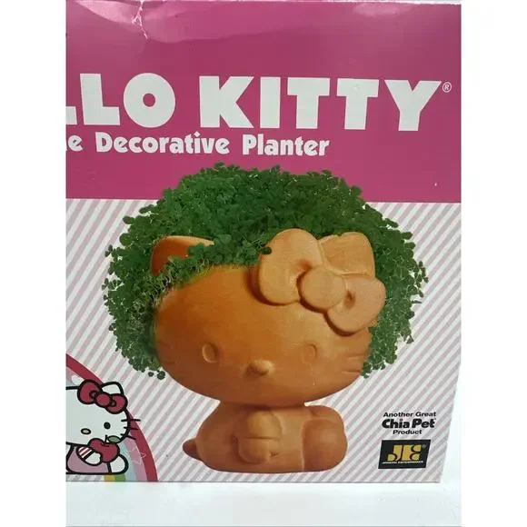 New SANRIO Hello Kitty Chia Pet Decorative Planter Easy To Grow - Picture 2 of 4